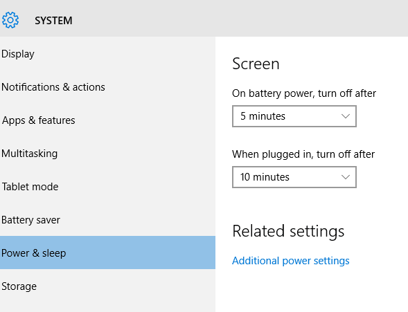 additional power setting