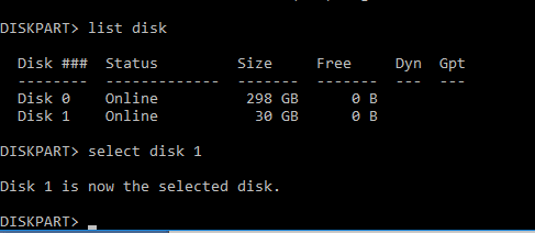 list disk